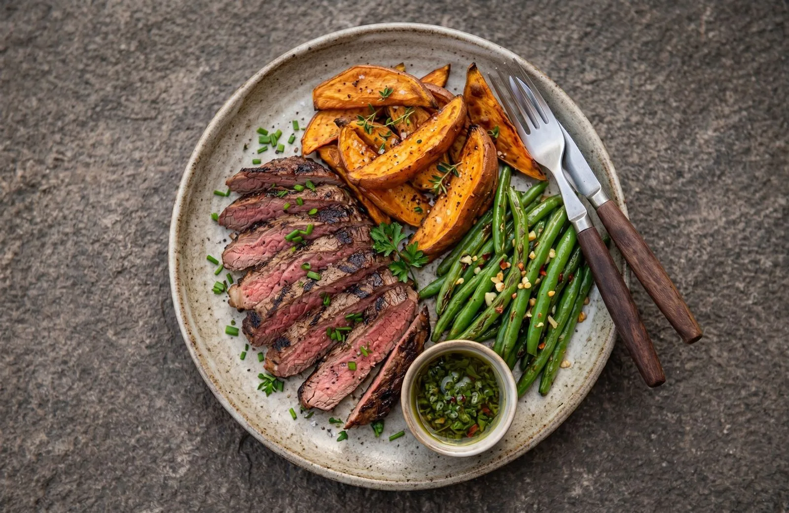 Flank steak with sweet potato