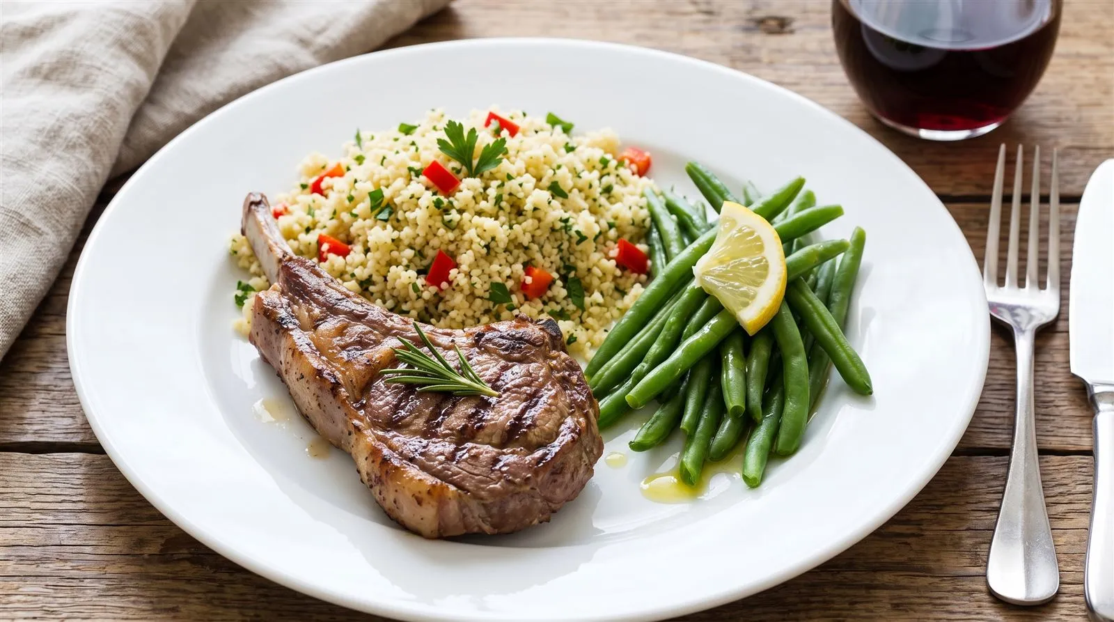 Lamb chop with couscous