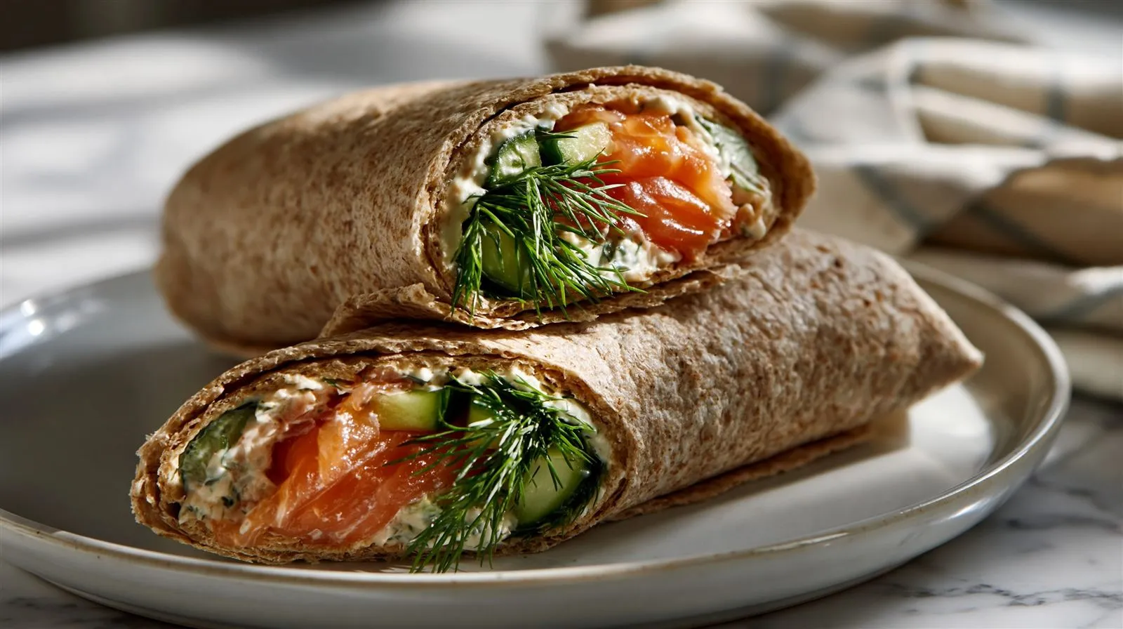 Smoked salmon wrap
